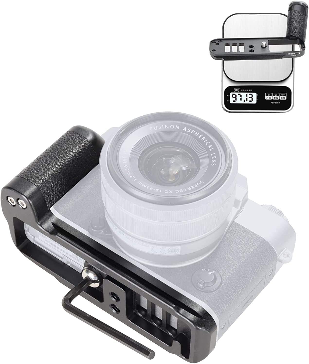 XT30-C Hand Grip Quick Release Plate L Bracket QR Plate Compatible with Fujifilm X-T30 X-T20 X-T10 Camera-Aluminium Leather - Image 6