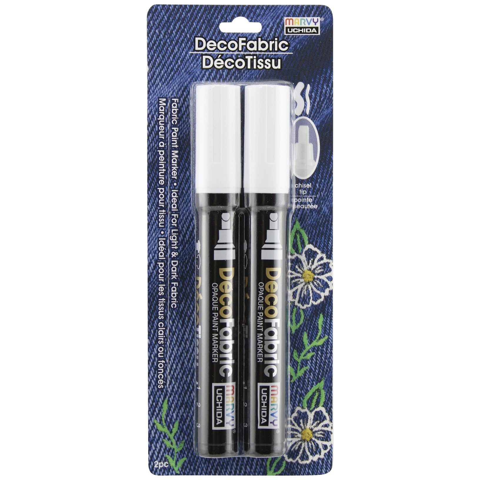 Photo 1 of Marvy Uchida DecoFabric Opaque Paint Markers - White, Pkg of 2