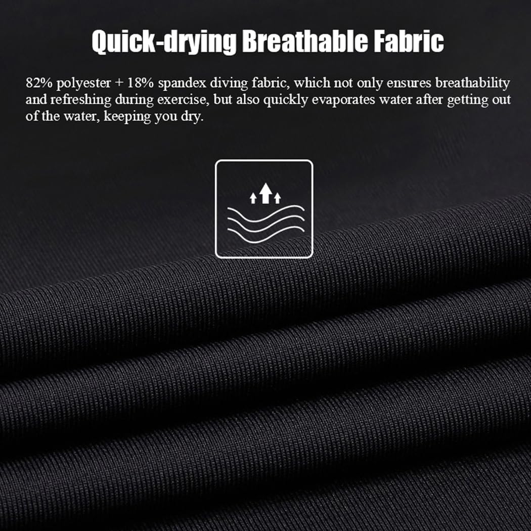Wetsuit Men Plus Size Long Sleeve Front Zip Quick-Dry Rash Guard Athletic Swimsuit for Swimming Diving Surf Kayaking