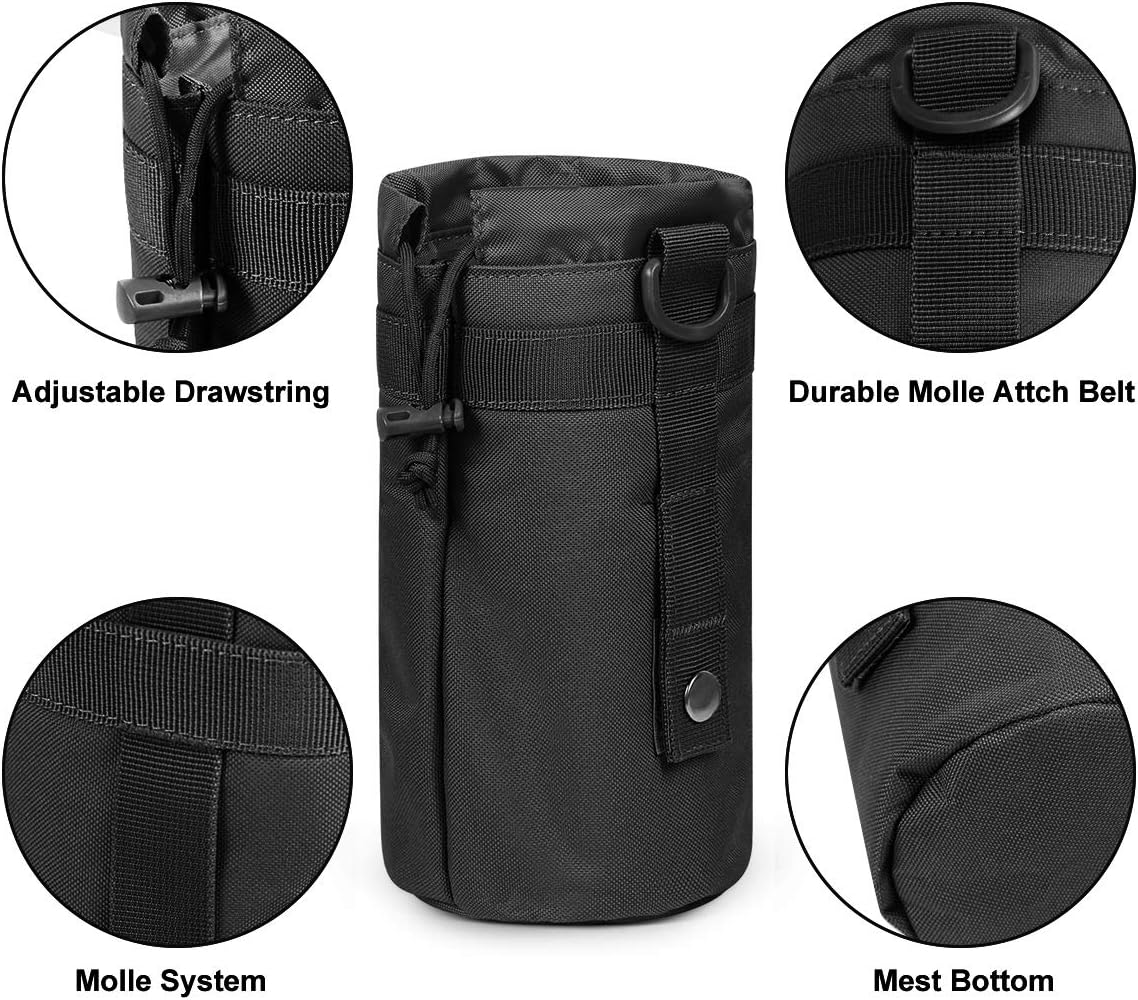Gogoku 3-Pack Combo Molle Pouch Water Bottle Pouch Holder Tactical Molle Pouches Compact Utility EDC Waist Bag Pack Black : Sports & Outdoors