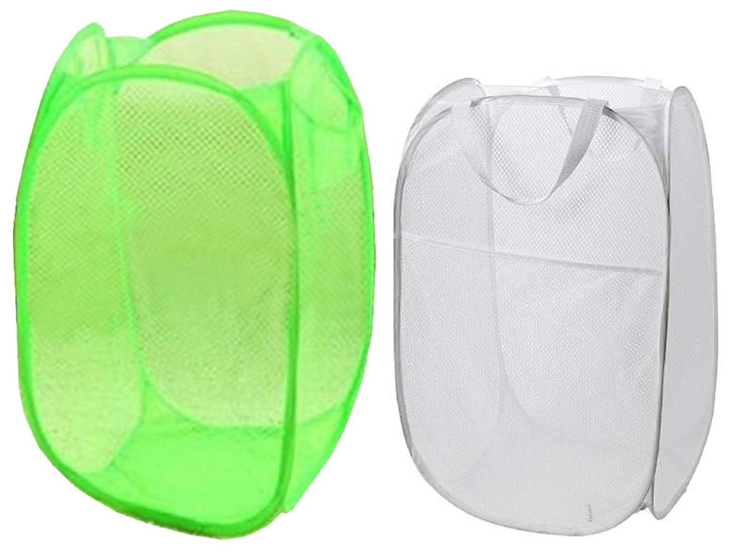 Kuber Industries Mesh Laundry Basket 2 Pcs Set (Big+Small) CodeSCS41