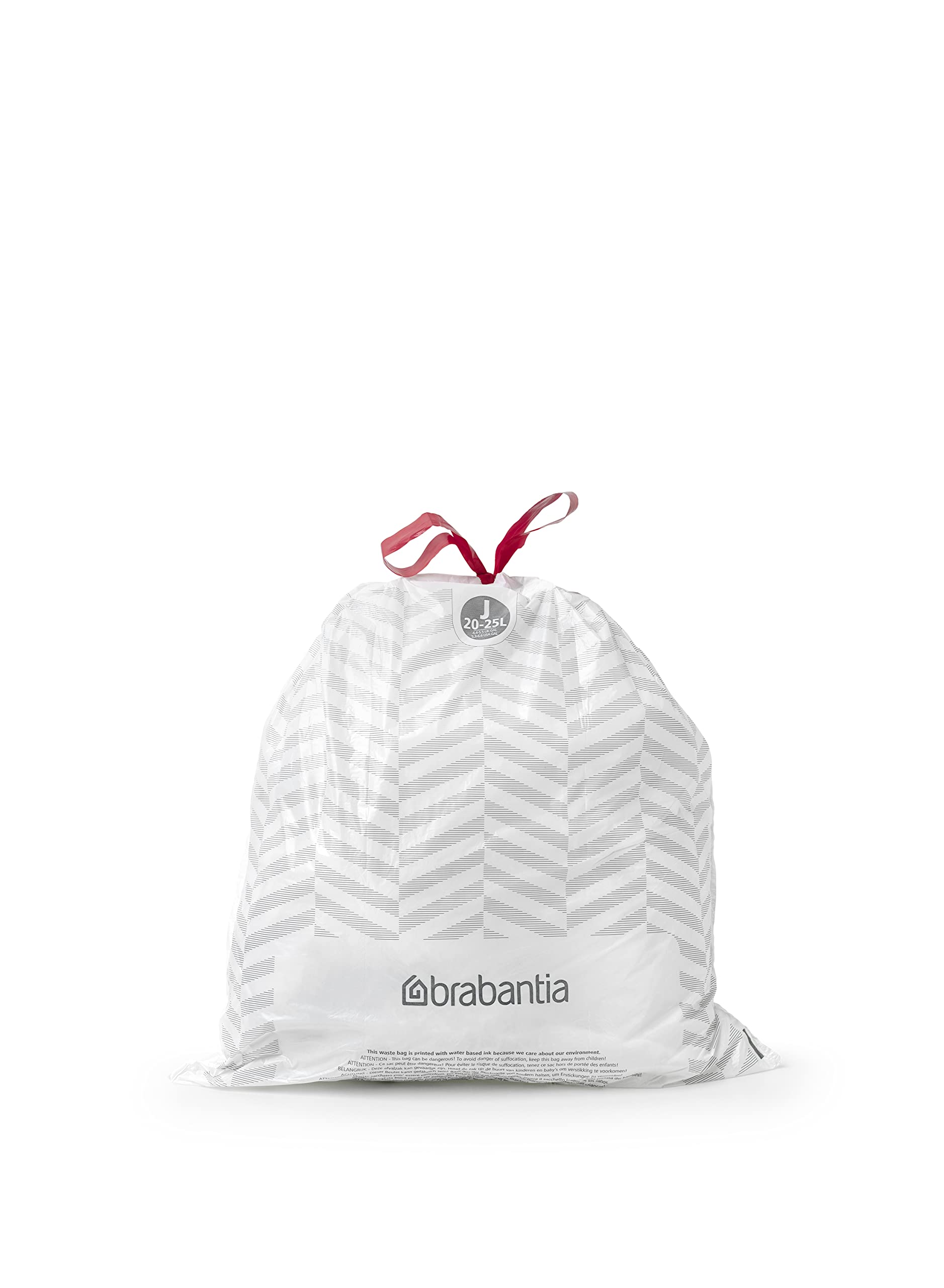 Brabantia Sacs Poubelle PerfectFit Multipack (Code J - 20L / 25L), Ultra Résistant, Poignées Coulissantes, 6 rouleaux (120 Sacs)