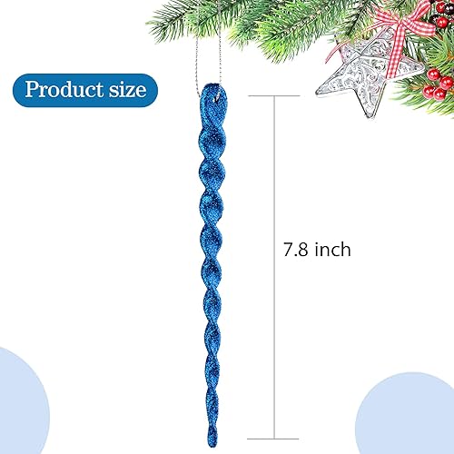 Vista 276 de 30 piezas de carámbanos de plástico retorcidos de plástico de carámbanos de Navidad, decoración colgante para árbol de Navidad, fiesta de Navidad