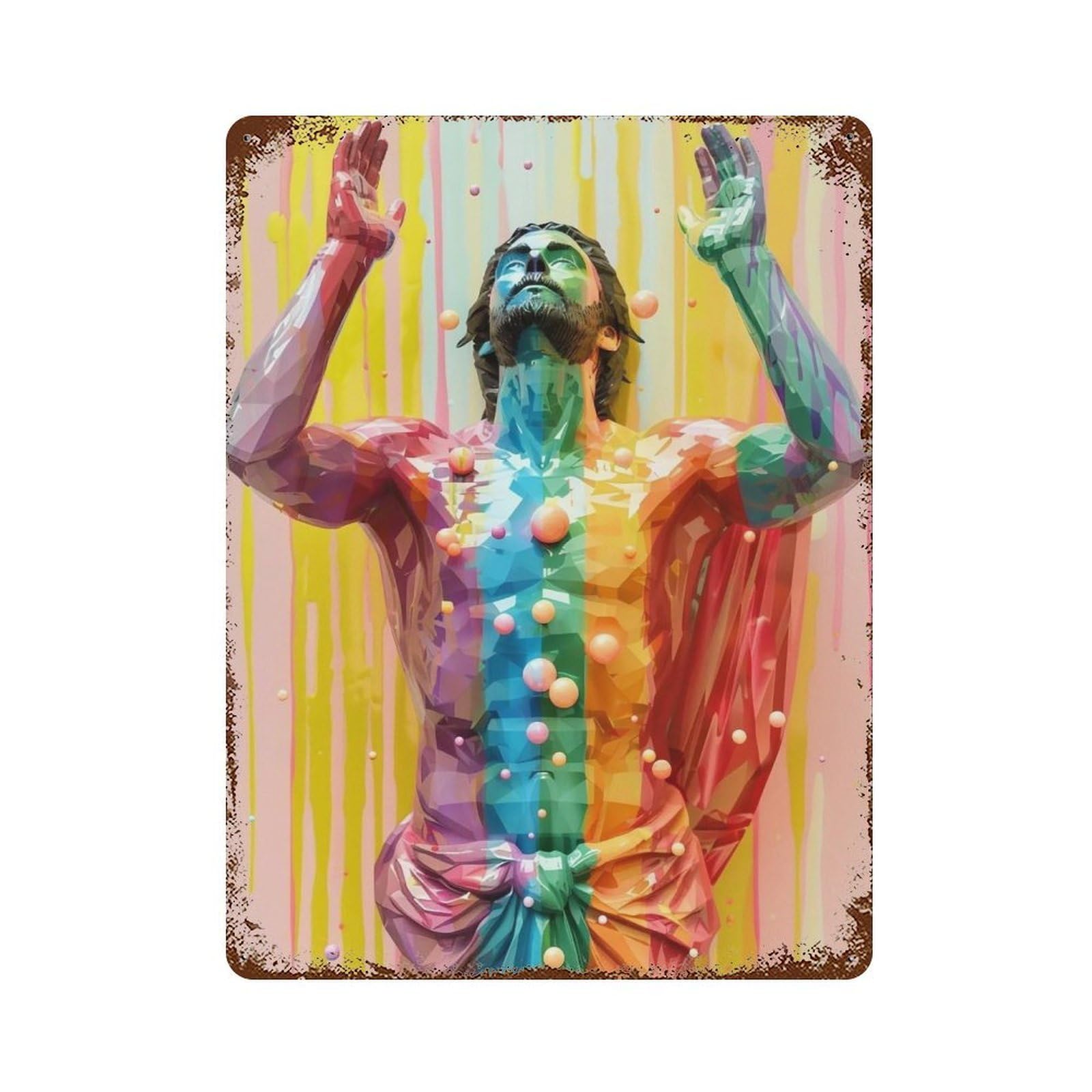 MGHTGRWE Christ’s Holy Halo 01 Poster Wall Art Iron Vintage Metal Tin Sign Modern Home Cofffee Club Art Bar Shop Decor 40x30cm
