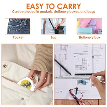 15 Pcs Mini Tape Measure, Retractable Keychain Tape Measurement, 1 M/3 FT Inch/Metric Scale Small Flexible Measuring Tape with Stable Slide Lock, Stainless Steel Tape Tool for Engineer