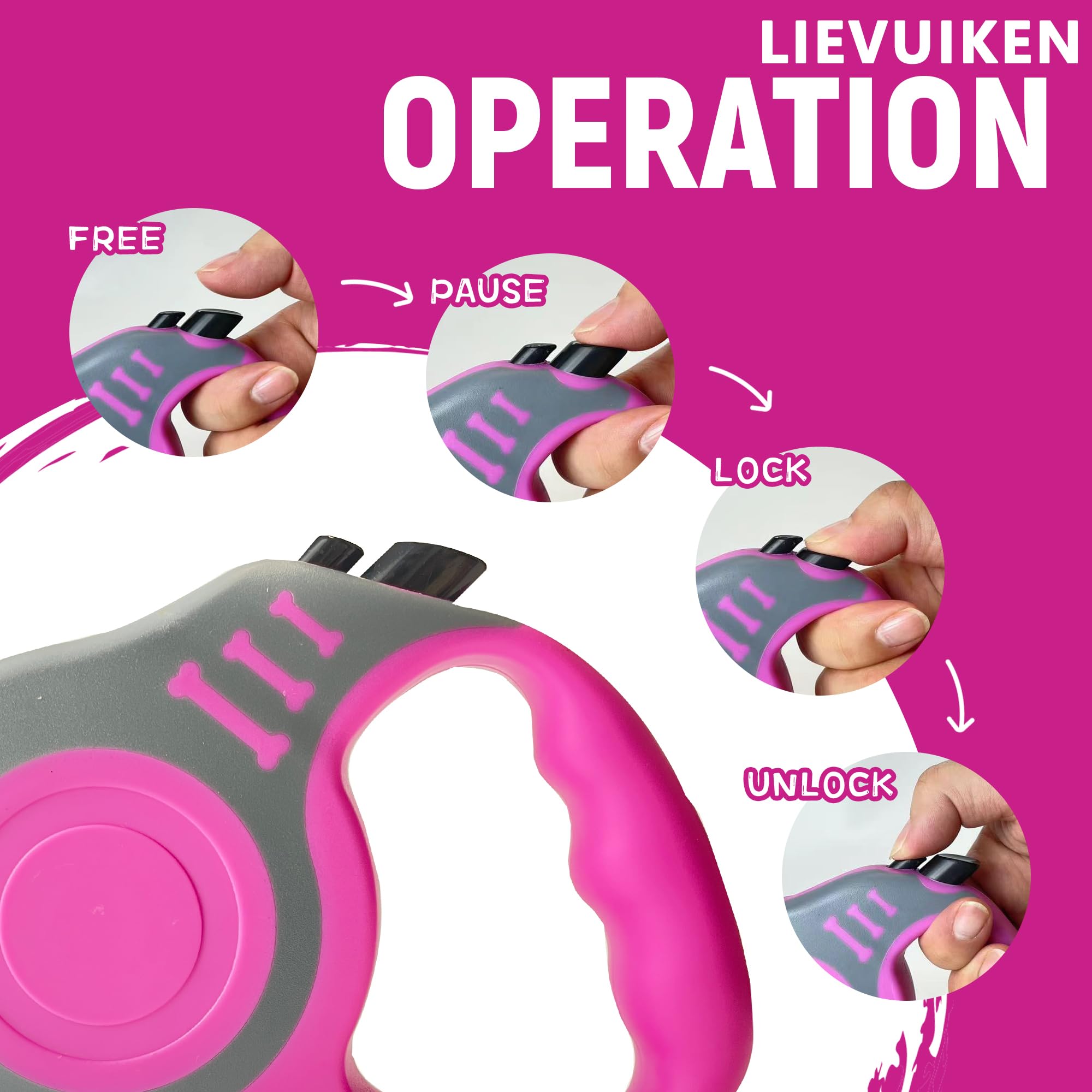 Ausziehbare Hundeleine, automatisches Teleskop-Traktor-Hundeband, Haustier-Klebeband, 3,4 m, langlebig und praktisch, mit rutschfestem Griff, geeignet für kleine und mittelgroße Hunde