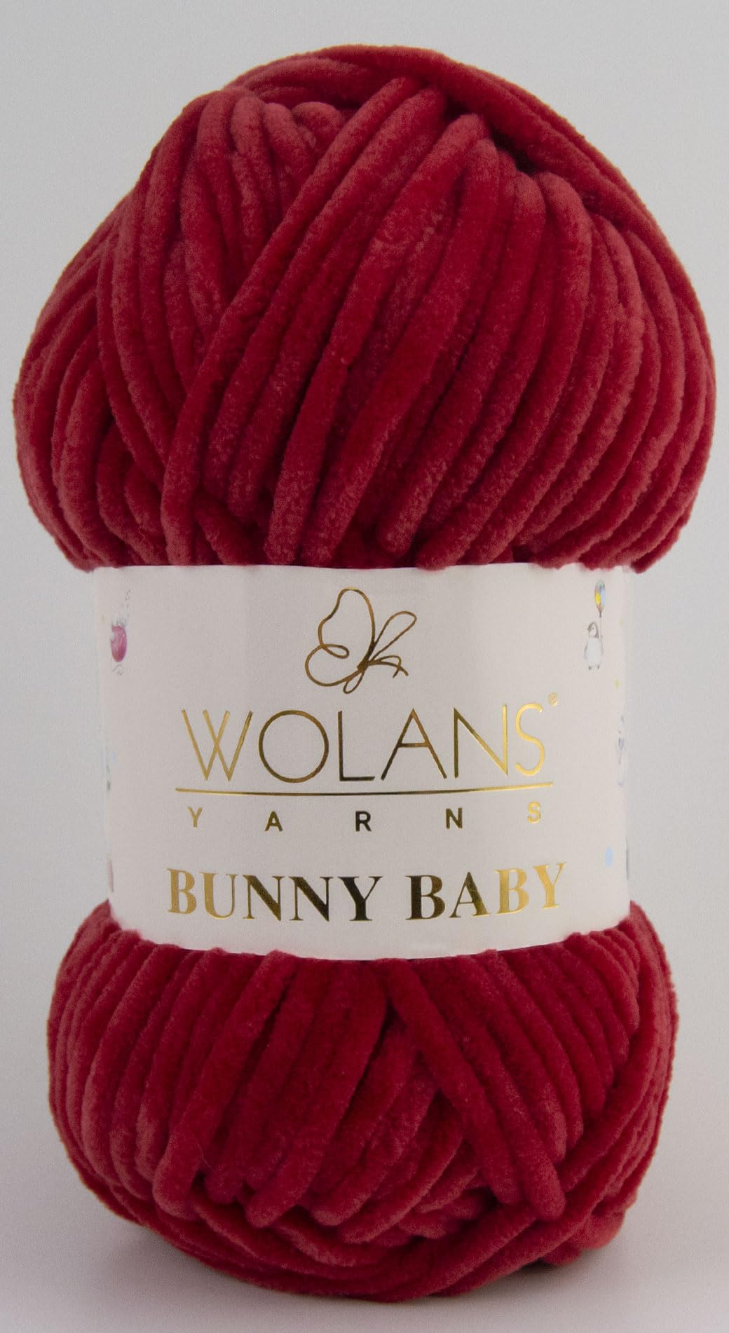 Wolans Bunny Baby Chenile Style Yarn Wool 72 Colours Available 100g Balls (Ruby Red Col 58)