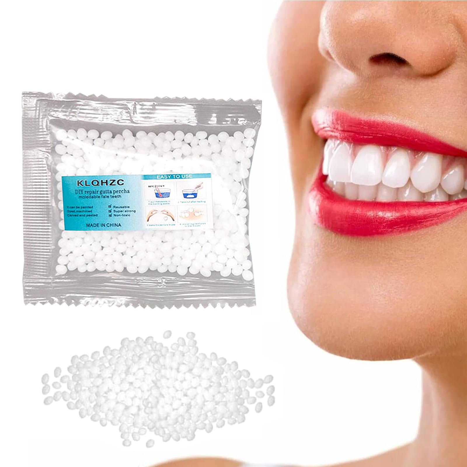 TOUFEIYUAN フィッティングビーズ 歯科用、歯が欠けた 応急処置、歯の修復キット、一時的な歯の修復キット、欠損した歯のための一時的な歯の修復ビーズ歯科用歯の充填材 (袋入り5g)