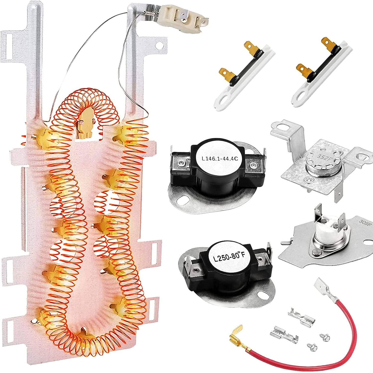 WP8544771 8544771 Dryer Heating Element Kit for Maytag Kenmore Whirlpool Ama na,Includes 3392519 279973 Dryer Thermal Fuse 279816 Thermal -1 Year Warranty by Cobectal