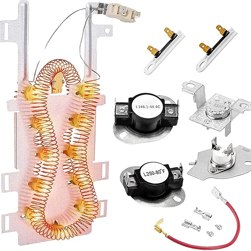 WP8544771 8544771 Kit de elementos calefactores para secadora Maytag Kenmore Whirlpool Ama na, incluye 3392519 279973 Secadora Fusible Térmico