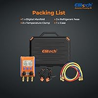 Vista 7 de Elitech Wireless Digital Manifold Gauge Set Data Logging Refrigerant HVAC Gauges with Hoses, Temperature Clamps, LMG-10W