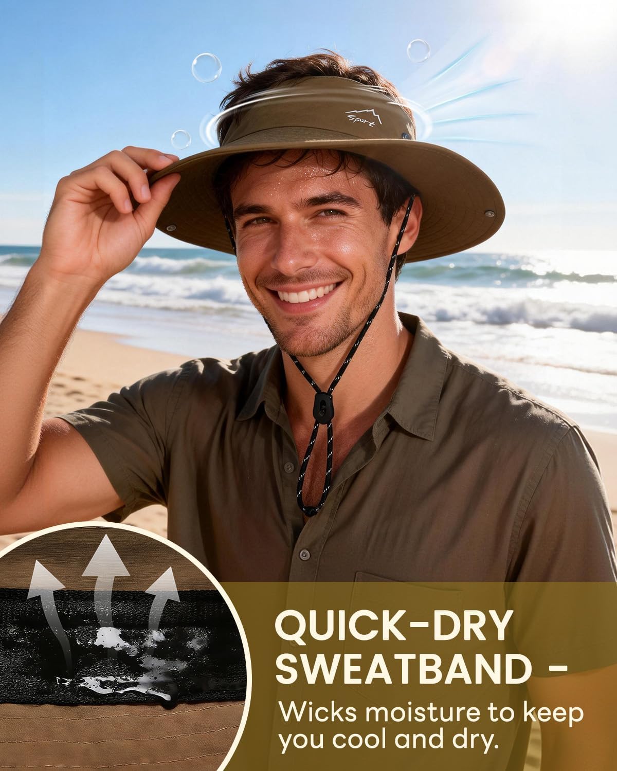 Century Star 2-in-1 Sun Hat for Women, UPF 50+ Wide Brim Bucket Hat, Adjustable & Foldable for Outdoor, Beach, Fishing image 4