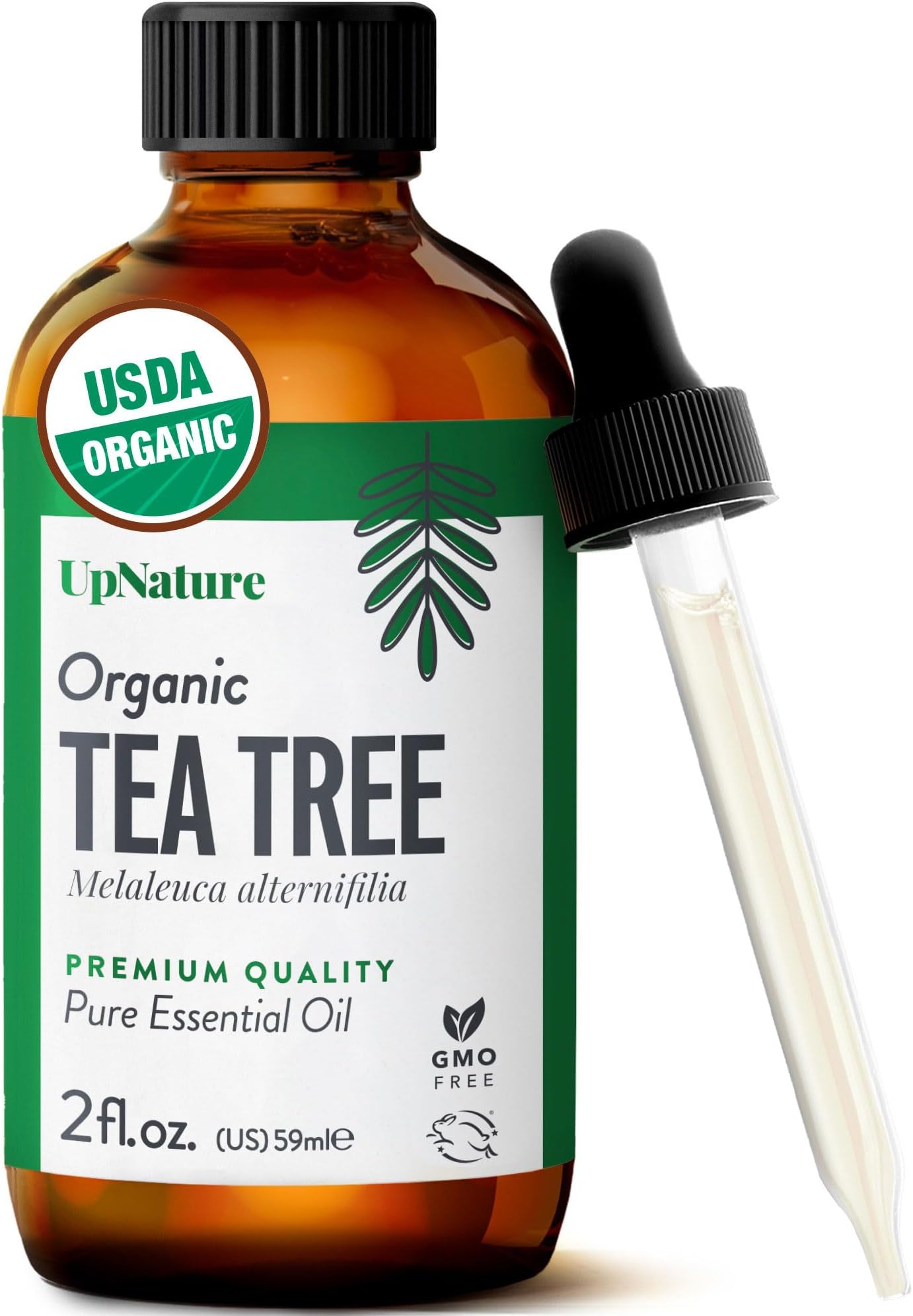 Tea Tree Oil - 100% Pure USDA Certified Organic Tea Tree Essential Oils for Skin, Hair, Toenail, Body and Scalp (2oz)