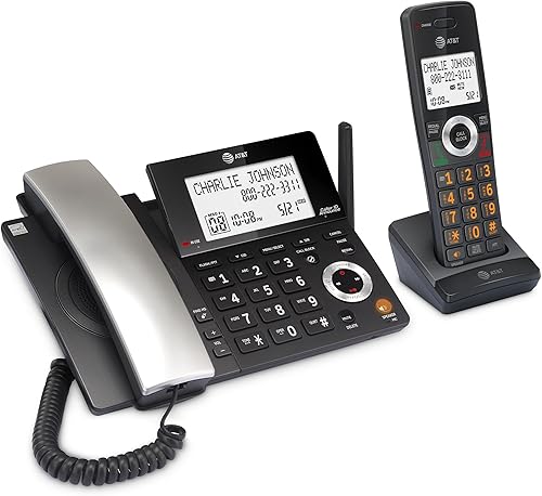 Miniatura 17 de AT&T DECT 6.0 Teléfono doméstico con cable o inalámbrico con 1 auricular y contestador, bloqueador de llamadas inteligente, identificación de