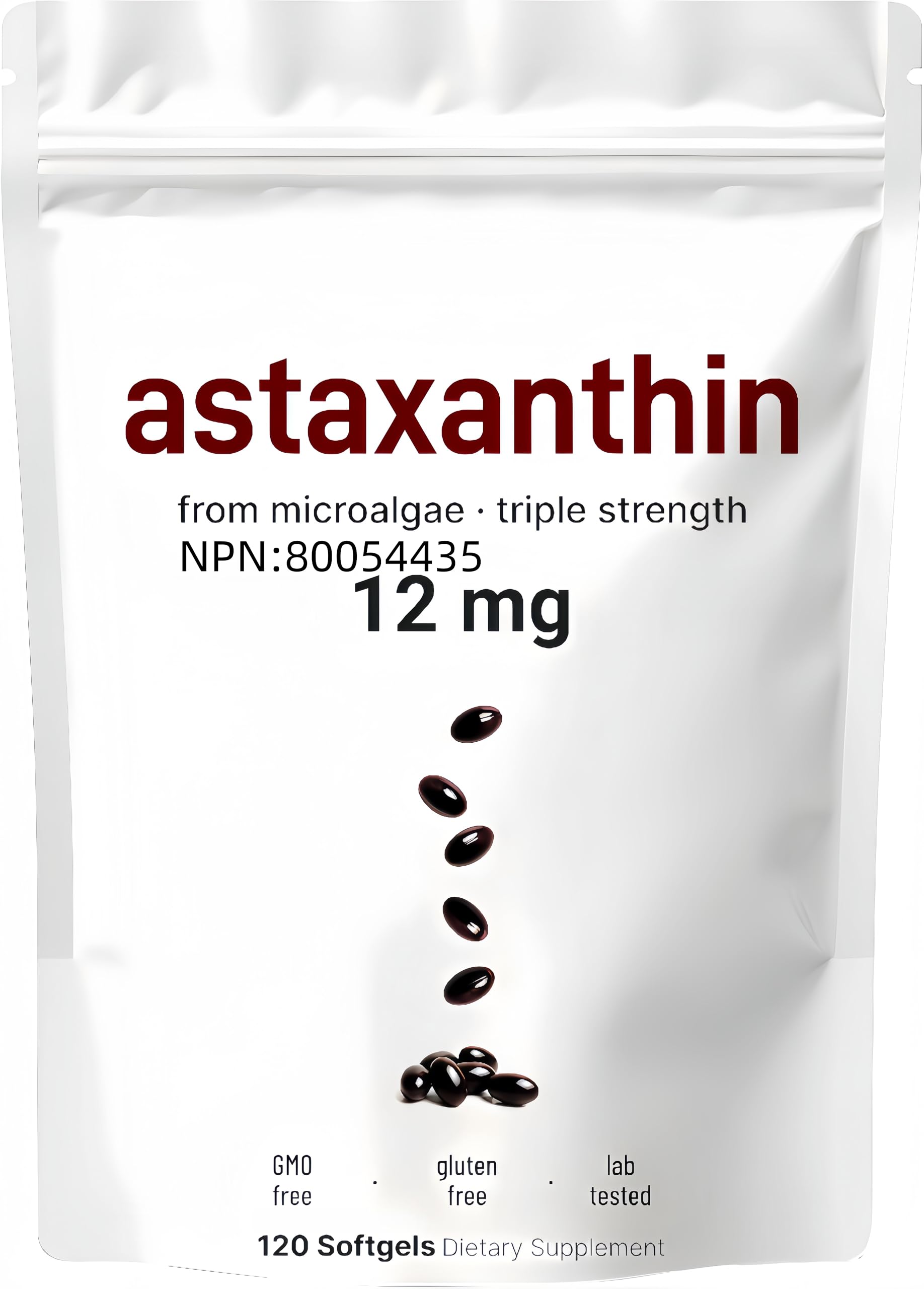 Astaxanthin 12mg ， 120 Softgels(1PCS)