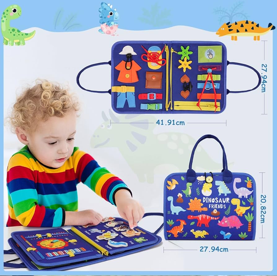 バック おもちゃ 幼児 ビジーボード 青色 恐竜柄 知育玩具 高齢者 バック おもちゃ 幼児 ビジーボード 青色 恐竜柄 知育玩具 高齢