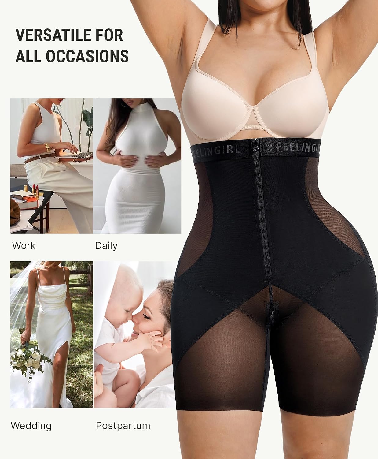 FeelinGirl Shapewear Shorts Underwear Butt Lifting Panties High Waist Tummy Control Compression Shorts for Women