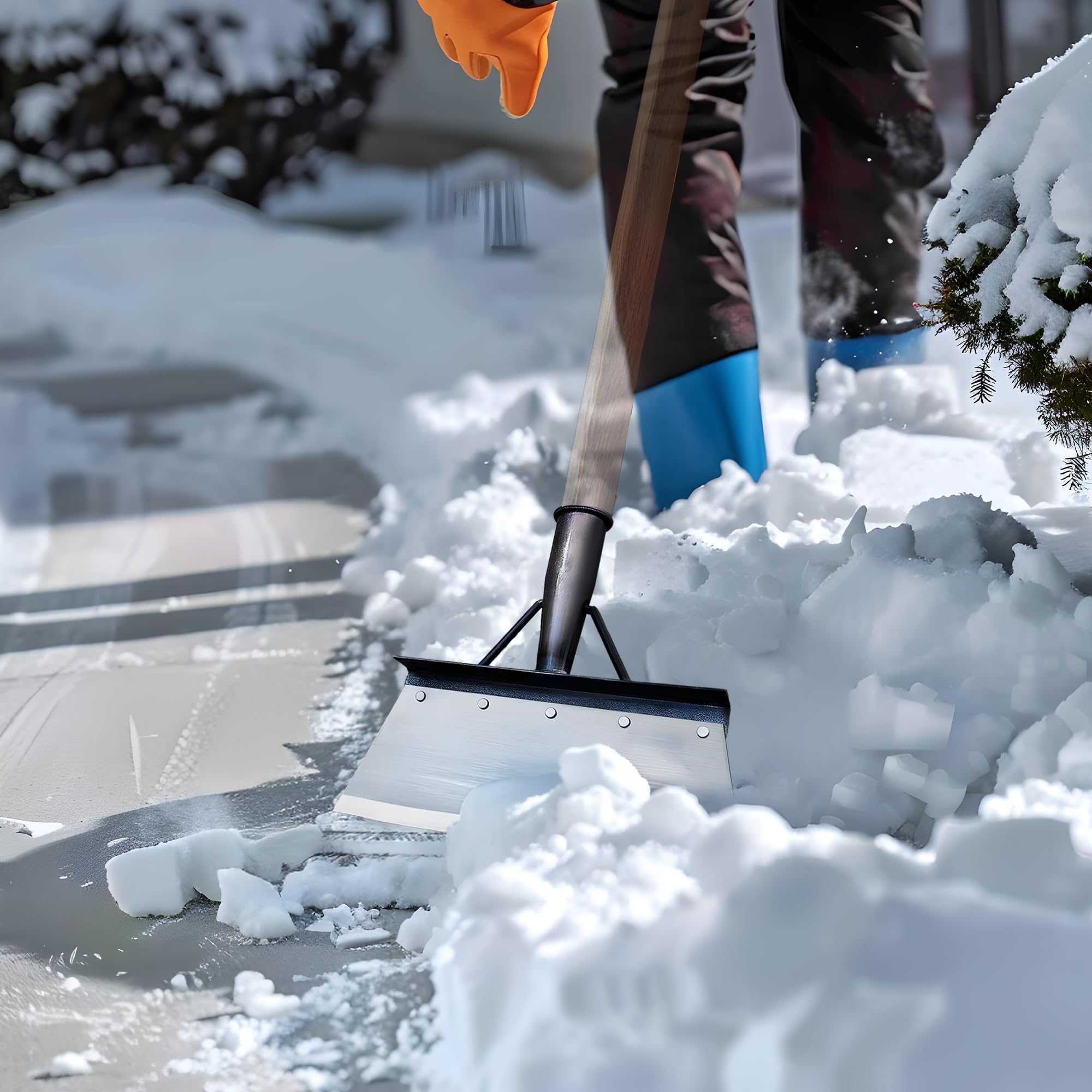 Pala Multifuncional Para Jardín Al Aire Libre, Pala De Limpieza De Acero Resistente De 9.8 Pulgadas, Pala Plana, Pala De Hielo, Herramienta De Granja Para Malezas Y Suelos De Hielo De
