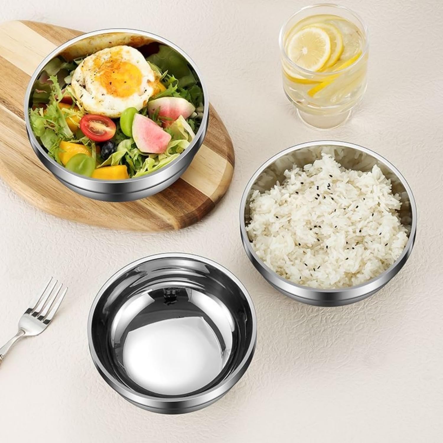 28 Oz Stainless Steel Large Bowls Set of 6, Metal Double-walled Insulated Noodle Soup Bowls with Lids for Adult, Dishwasher Safe and Unbreakable - Image 3