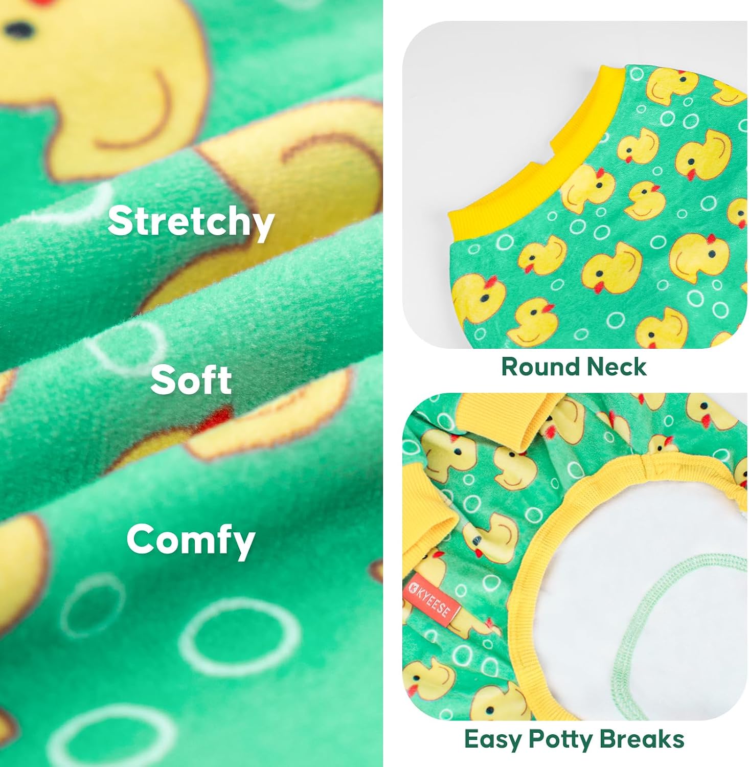  Velvet Dog Pajamas for Small Dogs Soft Onesie Shirt, Yellow Duck thumbnail
