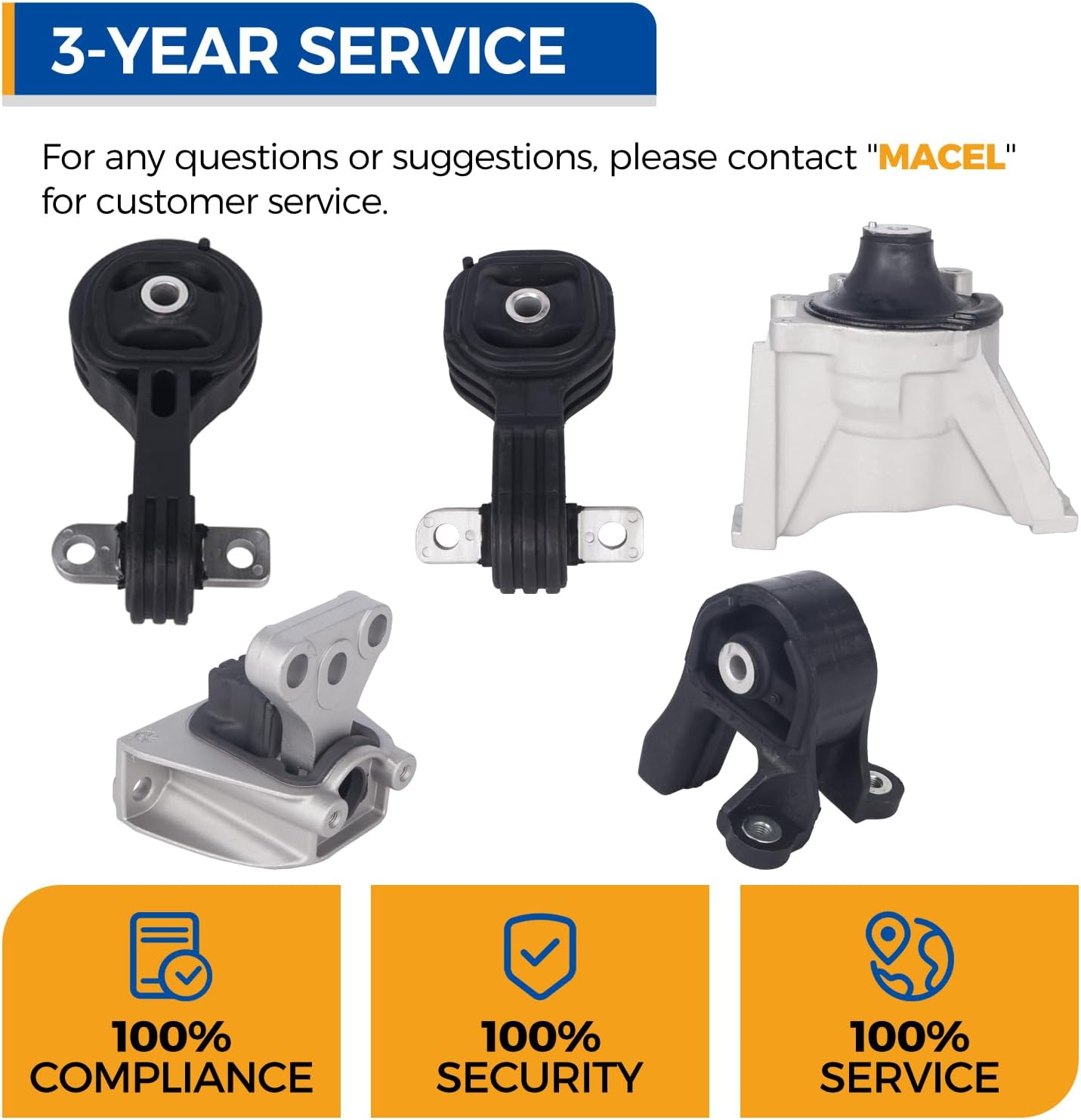 PAROD Engine Motor Mount Kit 4WD Fit for Honda CR-V 2007-2011 Replace#A4535 A4536 A4595 A4598 A65010