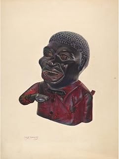 ArtDirect Cast Iron Toy Bank - Jolly Nigger (c. 1937) Unframed Art Print Giclee Poster by Chris Makrenos - Ready for Framing with Customization Sizes 7x10, 10x14, 15x20, 24x32, 36x48 and 45x60 inches