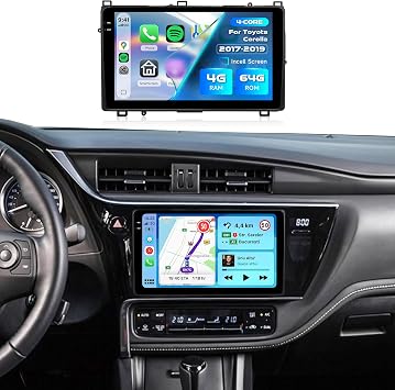 Rimoody 4G+64G Android 15 Car Stereo for Toyota Corolla 2017 2018 2019 with Wireless Carplay Android Auto, 9 in-Cell Screen Car Radio GPS/Bluetooth/FM RDS/EQ/5G-WiFi Mirror Link Backup Camera SWC