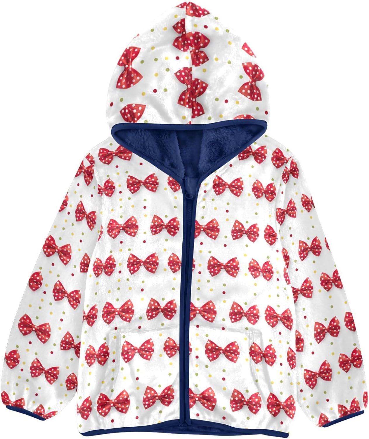 Bows Boys Fleece Coat,Children's Zip-Up Hoodie Jacket,Baby Warm Fashion Outerwear 3-10T,A113262