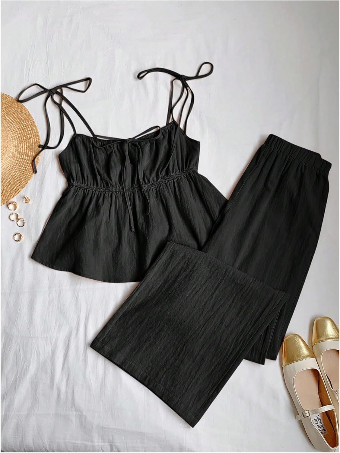 SOLY HUX Women's Summer Outfits Matching Lounge Sets Sleeveless Peplum Top Pants Vacation Clothes - Image 5