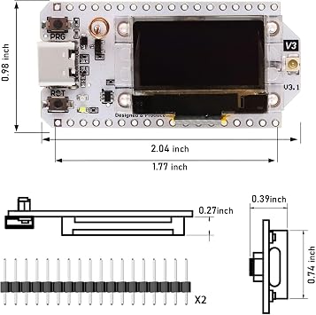 ESP LoRa Development Board, ESP LoRa V3 Module SX1262 863 928MHz with 0.96 OLED Display, Type C Dual-Core IOT 240MHz Bluetooth WiFi Board for Arduino/Meshtastic