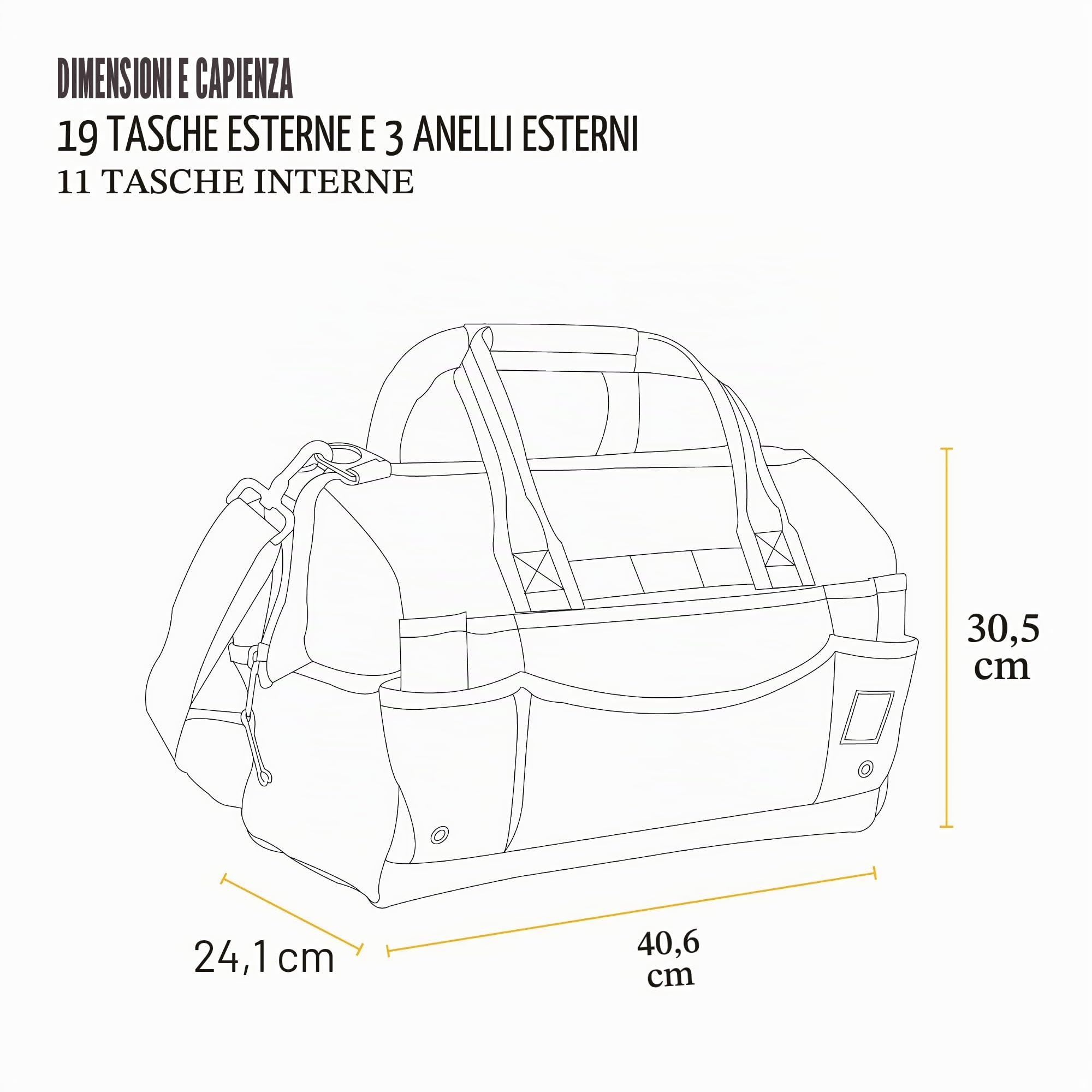 Carhartt Onsite - Borsa porta attrezzi, resistente all'acqua, borsa per attrezzi, pesante, 40,6 cm, 30 tasche, marrone Carhartt