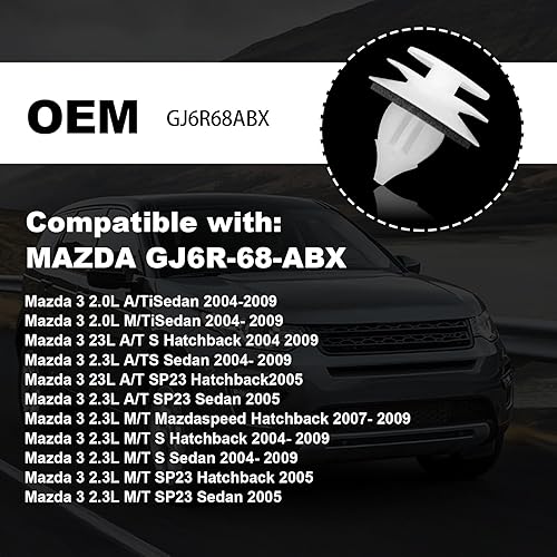 Miniatura 4 de 25 piezas de clips de retención para panel de moldura de puerta, arandela de banda de clima, compatible con Mazda Miata 3 5 6 CX-9 Speed6 GJ6R68ABX