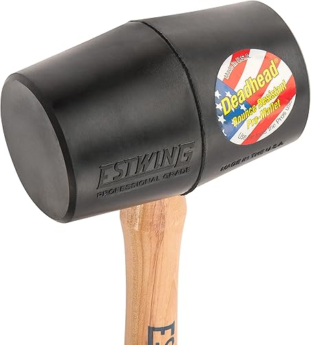 Miniatura 3 de Estwing DH-18 - Mazo de goma Deadhead de 18 onzas, mango de madera, color negro
