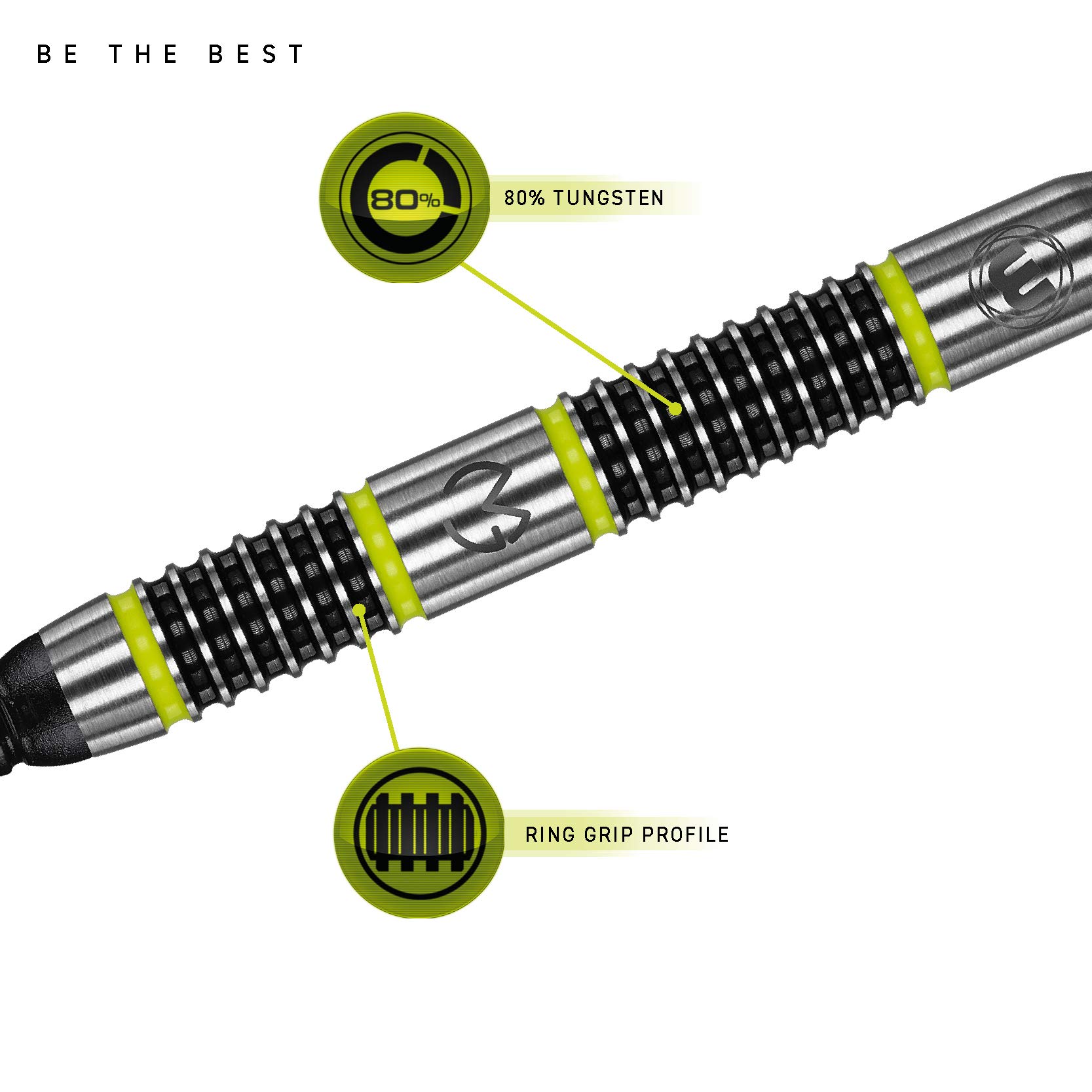 WINMAU Michael Van Gerwen MvG Aspire Freccette Softip Tungsteno Set 20g con Prism Voli e Alberi in Nylon (Steli)