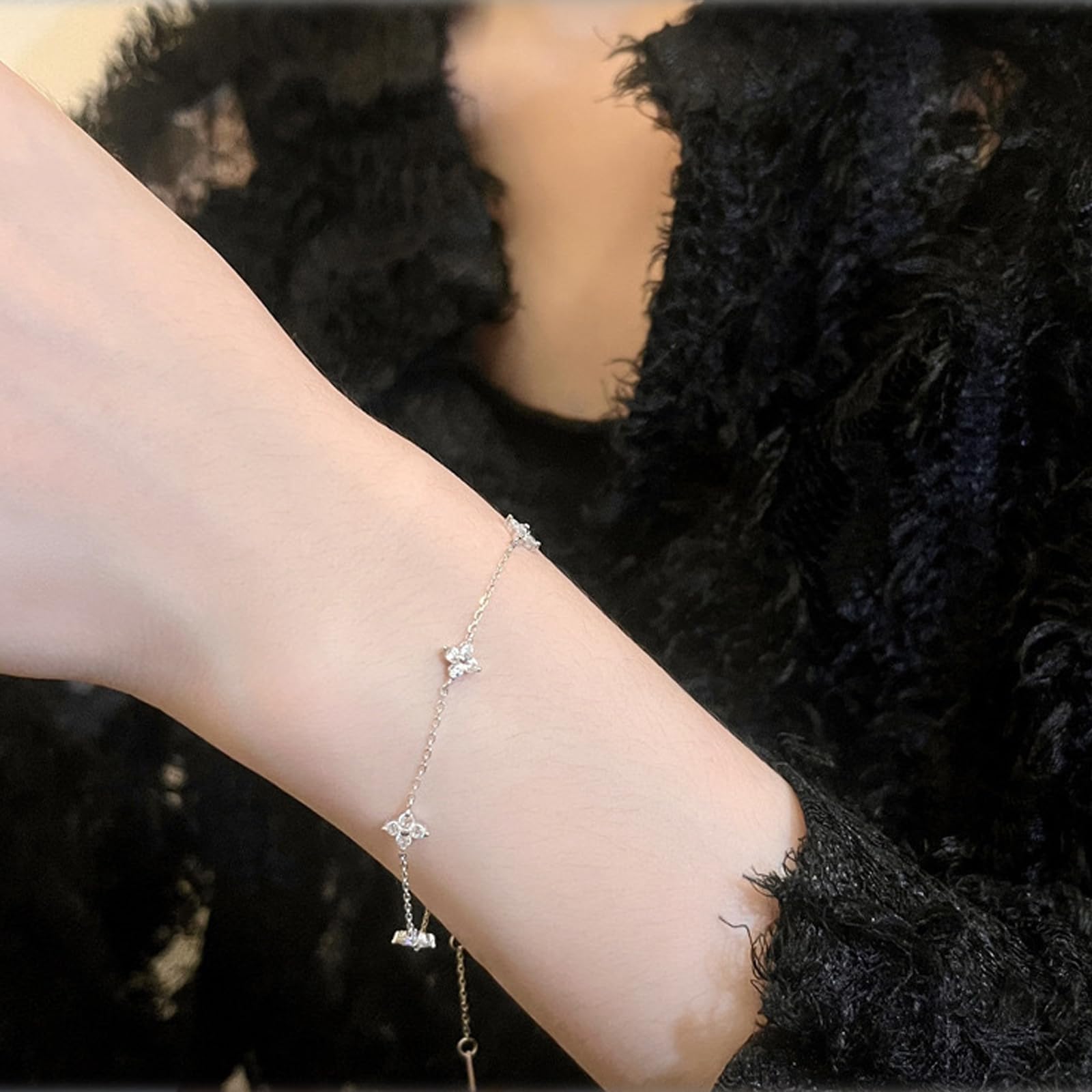 Braccialetto Donna Bracciale Floreale Regolabile da - Accessorio Semplice, Elegante E Versatile-Giallo