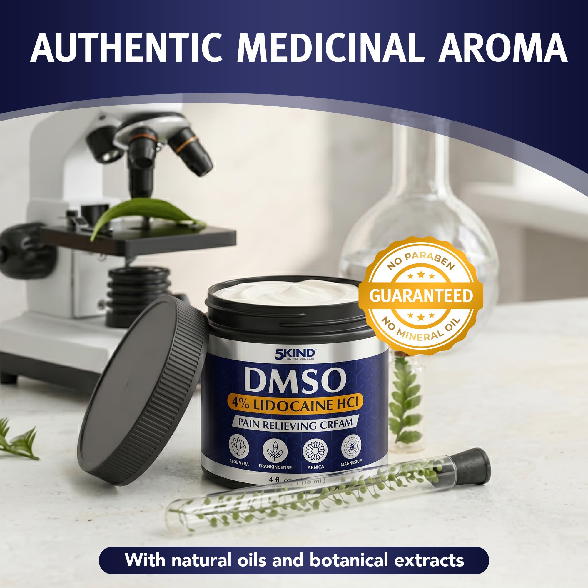 5Kind DMSO Cream with Lidocaine for Pain Relief 4 fl oz - Made in the USA — Amazon image 6