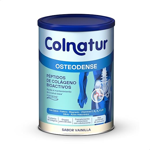 Colnatur Osteodense Vainilla | 255g | Colágeno con Magnesio, Ácido Hialurónico y Vitamina C para Huesos y Articulaciones, en Polvo