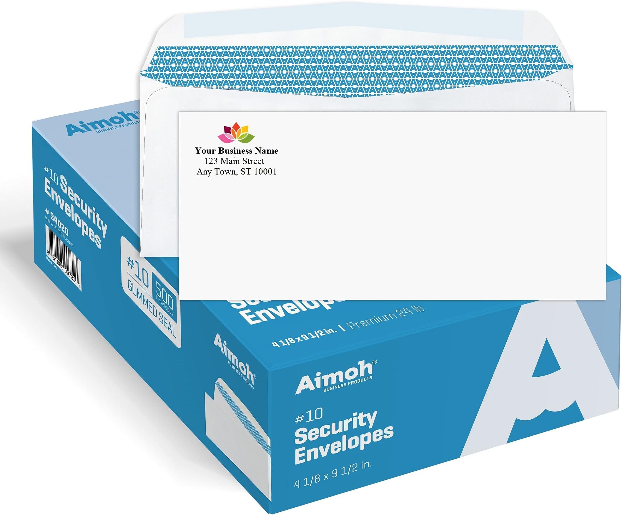 Custom Printed 10 Envelopes White Self Seal Envelopes