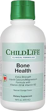 CHILDLIFE ESSENTIALS Clinicals Bone Health - Baby Liquid Calcium, Kids Calcium Liquid w/ Magnesium, Zinc, Vitamin D3, for Babies 6 Months & Up, Toddlers, Children - Orange Flavor, 16 fl oz 1 Pack