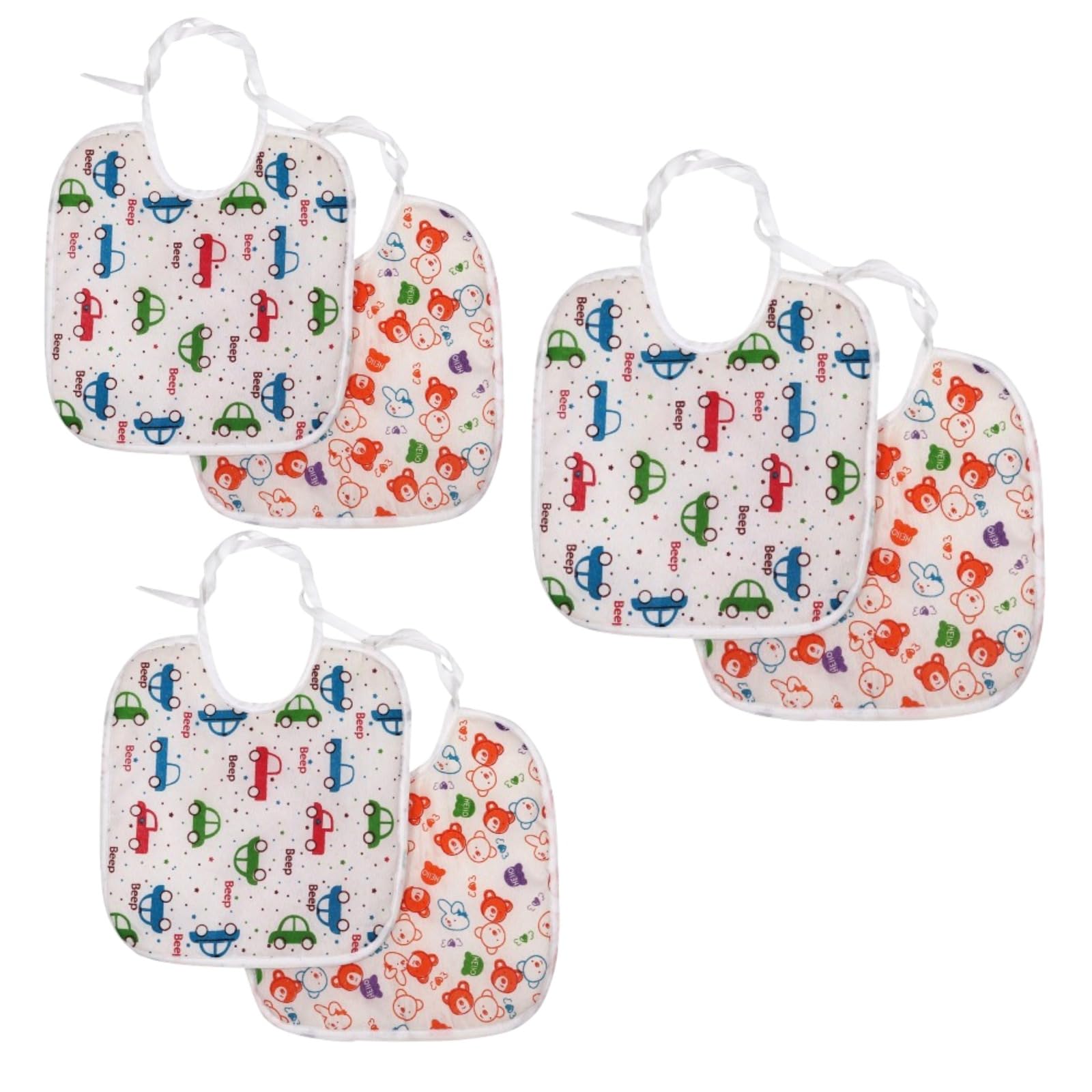 Baby Bib with Cute Cat Design, Cotton, Perfect Print, White Trim-image-39