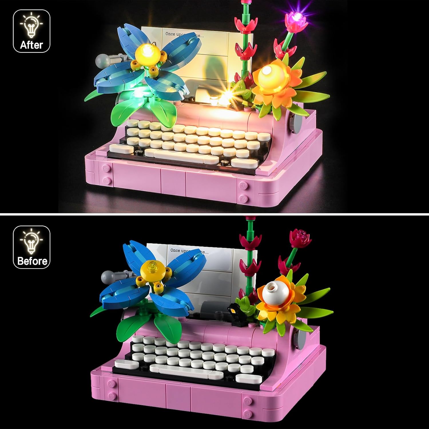 LED Light Kit Compatible with Lego Creator 3-in-1 Typewriter with Flowers, Compatible with Lego 31169 (Lights Only, No Models)