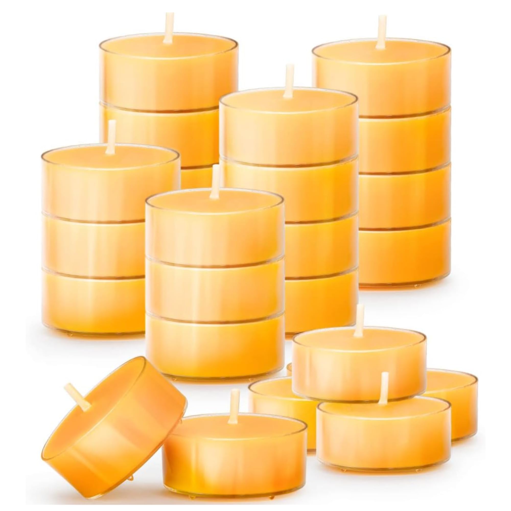 24 SZT Podgrzewacz Tealight z wosku pszczelego 100% czysty wosk pszczeli (po 4 godziny palenia) Wszystkie naturalne, ręcznie robione,bezzapachowe Świece o zapachu miodu Świece Do Spa, Jogi, Medytacji