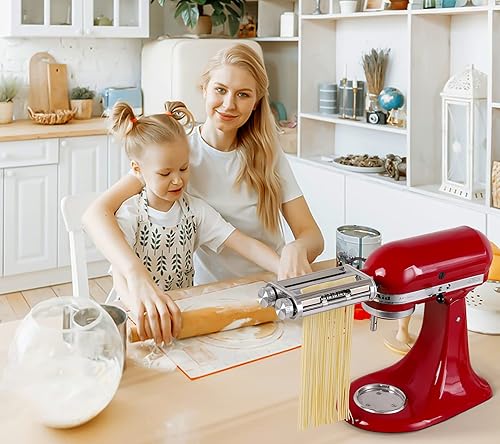 Miniatura 5 de Accesorio para hacer pasta para batidoras de pie KitchenAid, juego 3 en 1 con rodillo de pasta y cortador con cuchillas para espaguetis y