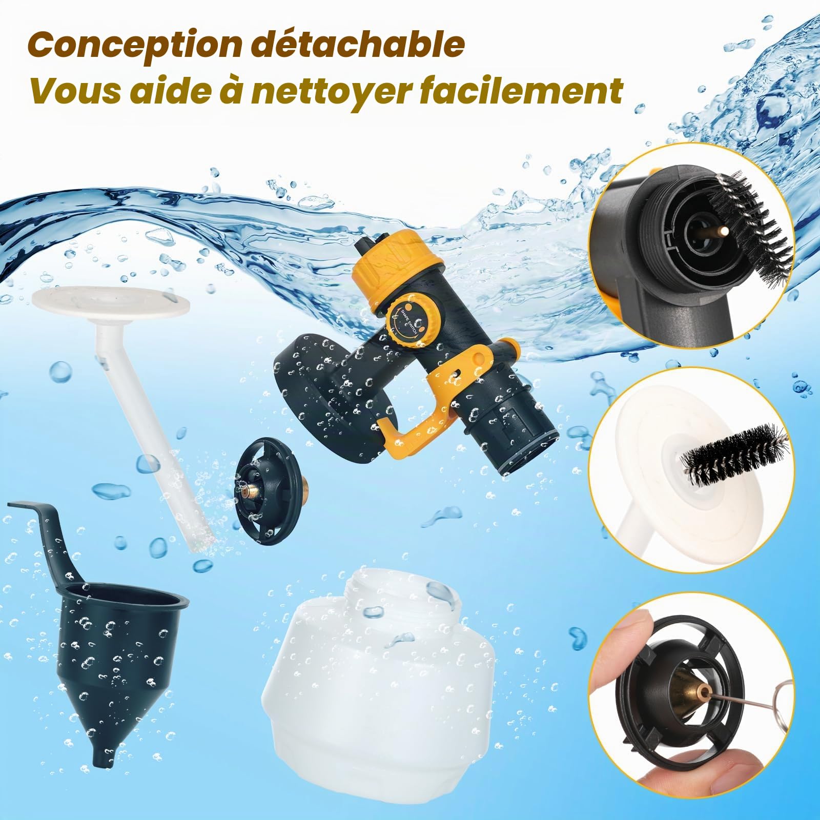 Velway Pistolet à Peinture, 600W HVLP Pistolet Peinture Électrique avec réservoir 1200 ML, 5 Buses & 3 Motifs, Facile à Utiliser pour Meubles, Clôtures, Murs, Armoires, Plafonds, Abri de Jardin