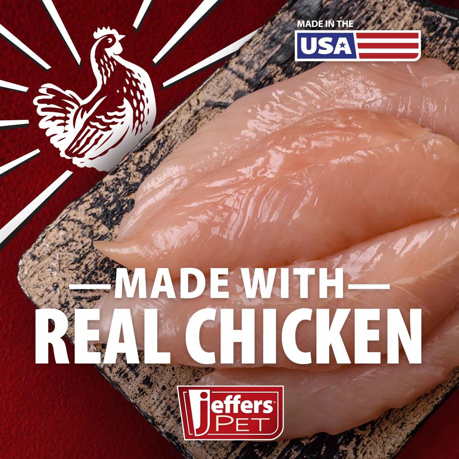 Jeffers Chicken Jerky Dog Treats 24 oz Bag | Grain Free High Protein Soft Chewy Pet Snacks | USA Made Natural Chicken Breast Tender for Dogs, Puppies, Training, Rewards, Healthy Treats - 2 Pack