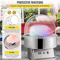 Vista 5 de VBENLEM Cubierta de 21 Pulgadas para Máquina de Algodón de Azúcar, Protector de Burbujas de Plástico para Fabricante de Hilo Dental Comercial