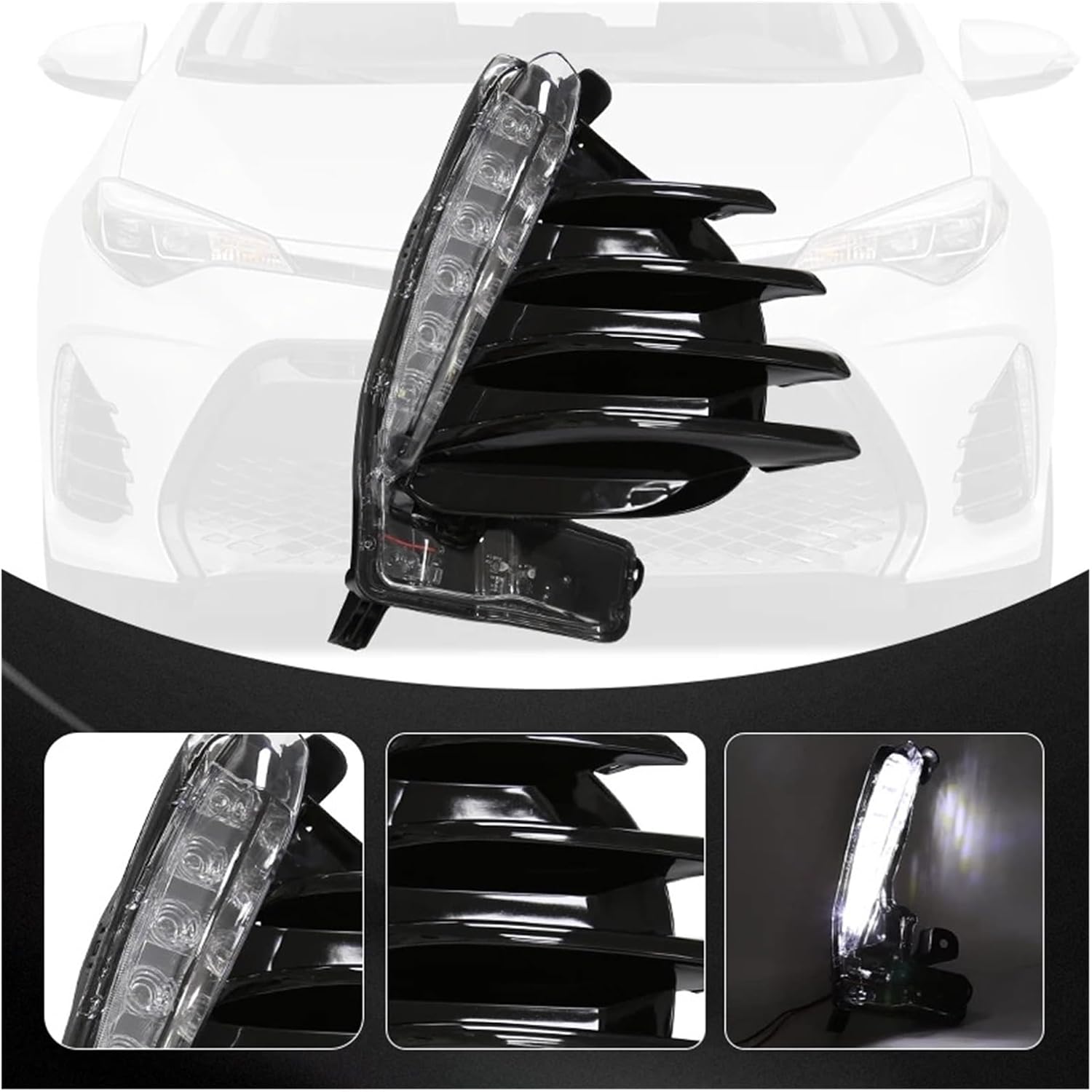 Fog Light Compatible for Toyota Corolla SE XSE 2017 2018 2019 DRL Bumper Driving Lights Relay Wires Switch Car Day Running(Wires)