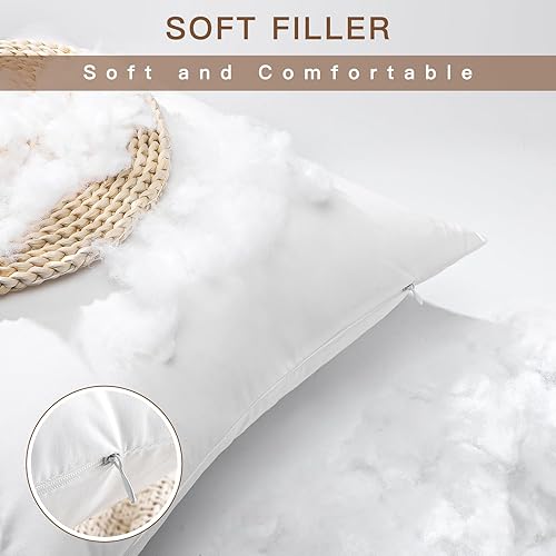 Miniatura 3 de OTOSTAR Juego de 4 rellenos de almohada de 20 x 20 pulgadas de alta calidad cuadrados decorativos para interiores relleno de almohada para sofá cama