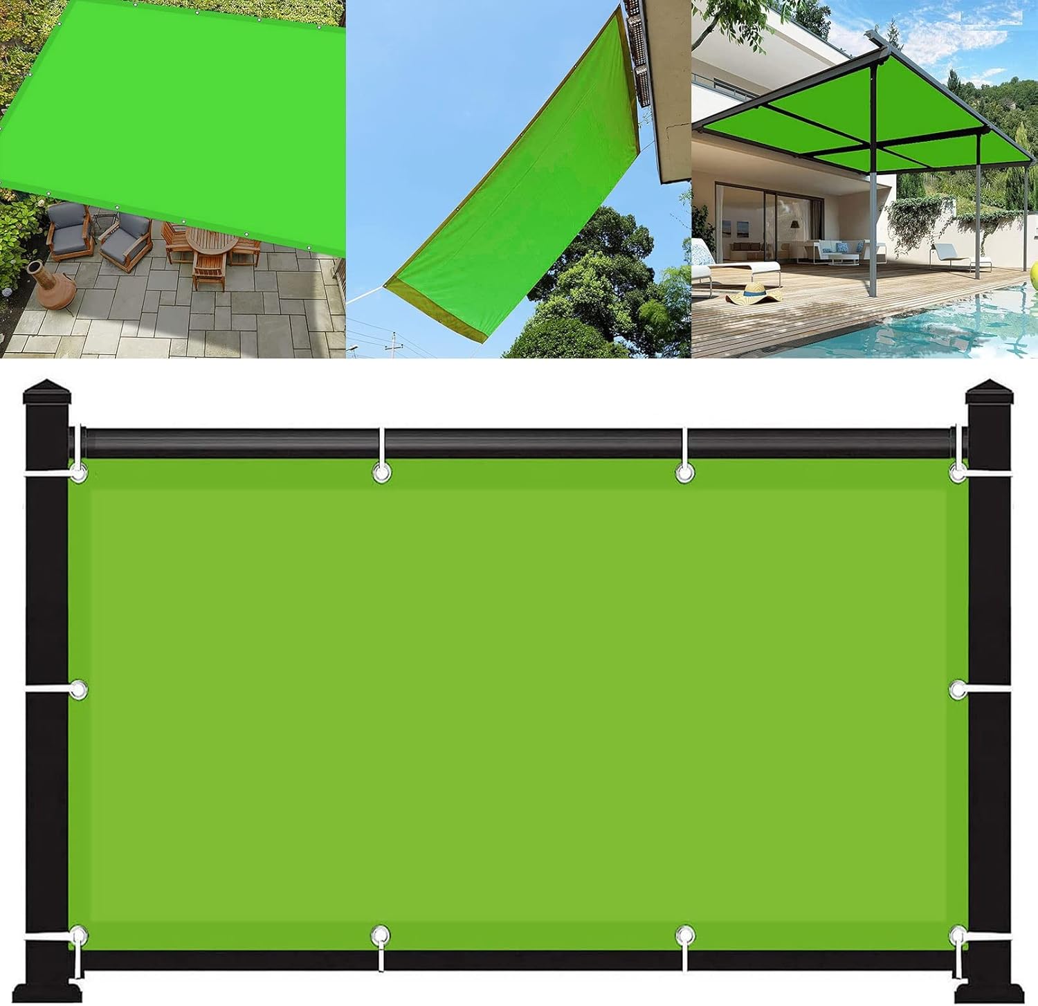 Waterproof Garden Sun Shade Sail 1.5 x 4 m Block 98 UV Rays Canopy Sail Awning Garden Sun Sail
