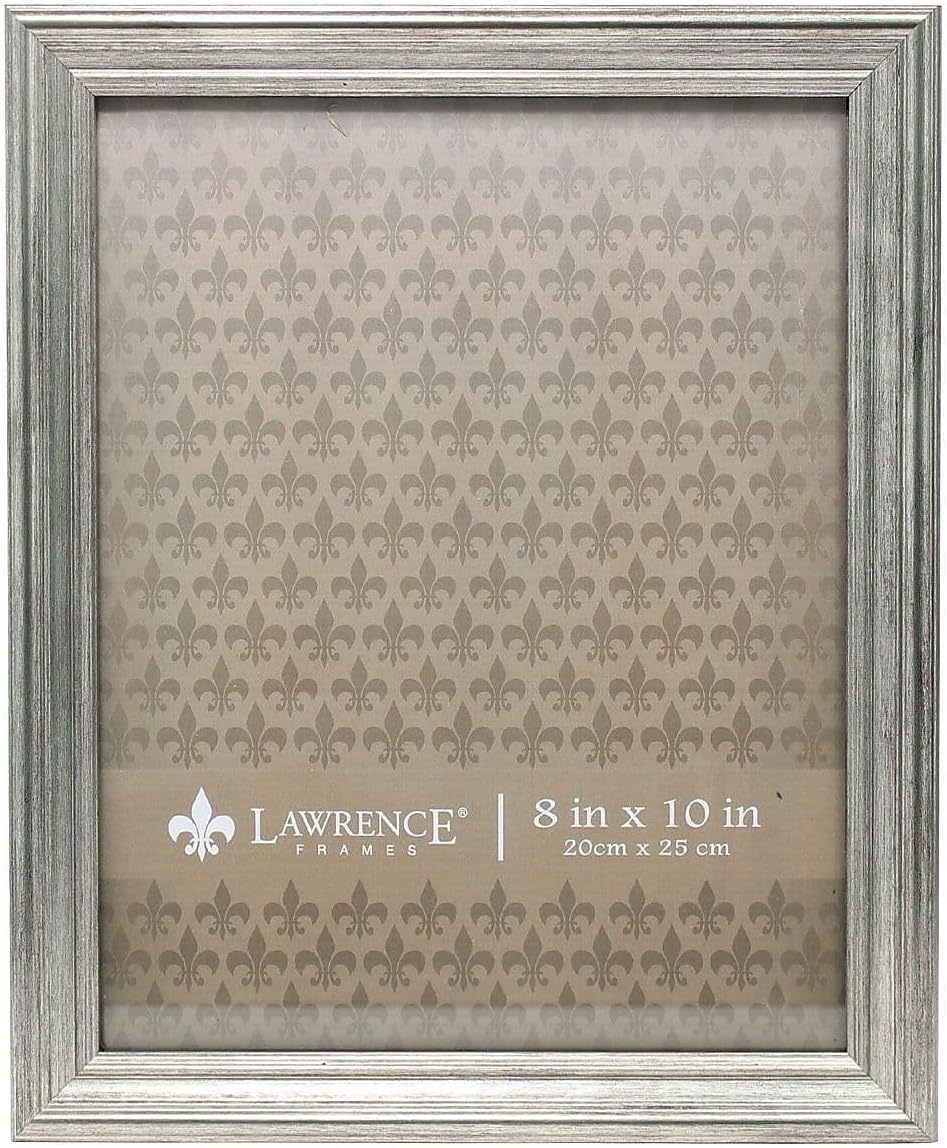 Lawrence Frames Sutter Burnished Picture Frame, 8 by 10-Inch, Silver